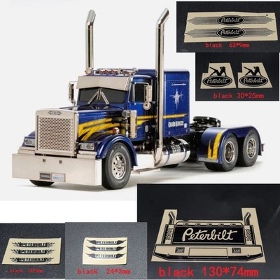 Schwarze Metallpastenaufkleber für Tamiya 1/14 RC Truck King Hauler 56301 56344 - Bild 1 von 4