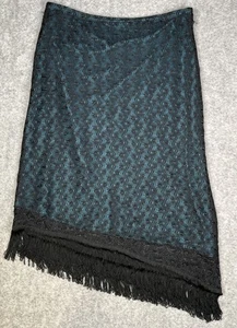 Vintage Y2K 00s Blue Crochet BHS Asymmetric, Midi Skirt, Size 14 - Picture 1 of 5