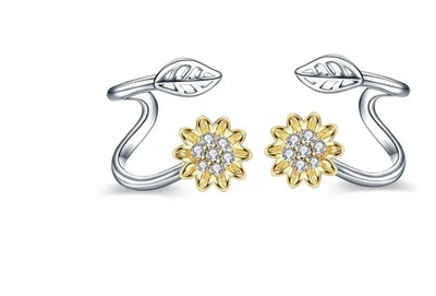 Pendientes brazalete hoja girasol Foto 1 de 2