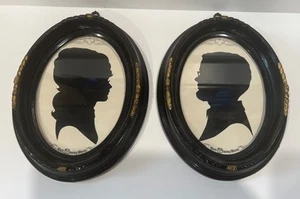 Vintage Walt Disney World Silhouette Portrait Oval Bilderrahmen Schwarz Weiß - Bild 1 von 9