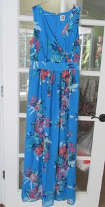 Damen Größe 4 Anne Klein langes geblümtes Kleid, Kleid, ärmellos - Bild 1 von 3