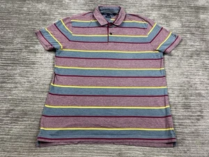 Tommy Hilfiger Shirt Mens Large Multicolor Striped Custom Fit Polo - Imagen 1 de 12