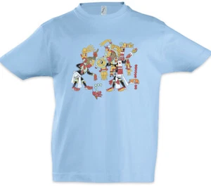 Aztec Scenery Kinder Jungen T-Shirt Azteken Reich Tattoo Indianer Symbol Zeichen - Picture 1 of 1