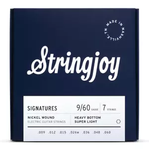 Stringjoy Signatures nickelgewickelte E-Gitarrensaiten; 7-saitige Messgeräte 9-60 - Bild 1 von 1