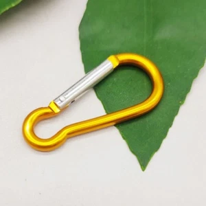 20pcs Aluminum Carabiner Spring Clip Snap Hook Keychain Outdoor Camping Golden - Picture 1 of 5