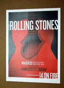 THE ROLLING STONES - 14 EN LLAMAS - ESTADIO BERNABÉU - MADRID - PÓSTER DE GIRA - Imagen 1 de 3