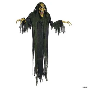 6' Animated Hanging Witch Halloween Decoration - Picture 1 of 5