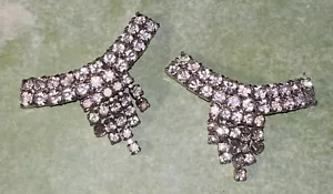 Vintage Fancy Crystal Rhinestone Shoe Buckles Clips - Picture 1 of 2
