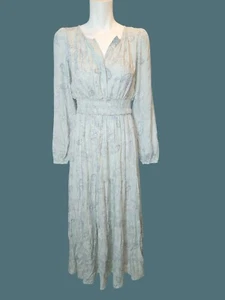 Easel Paisley Tiered Smocked Waist Prairie Boho Coastal Cowgirl Maxi Dress Small - Picture 1 of 11