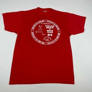 Camiseta Vintage Años 80 Roja Puntada Única Oso Polar 5 Millas Correr Gráfico Adulto Grande - Imagen 1 de 12