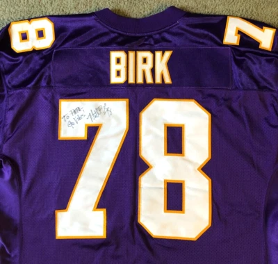 Camiseta de Colección Reebok Game Cut Minnesota Vikings Matt Birk Autografiada NFL - Talla 52 Foto 1 de 4