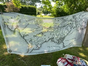 Lord of The Rings Middle Earth Map Lightweight Scarf beige Women Men