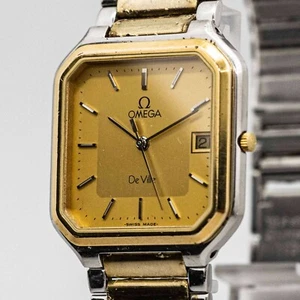 *Exc+5* Vintage OMEGA De Ville Quartz Gold Dial Date 29mm Men's Watch ETA255.411 - Picture 1 of 18