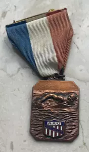 1962 AAU Altersgruppe Bronze Schwimmpreis Medaille - Bild 1 von 2