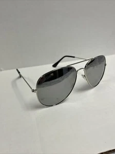 Shady Ray's Aviator Men's Sunglasses Polarized Used Silver Frame Black Lens.READ - Picture 1 of 10