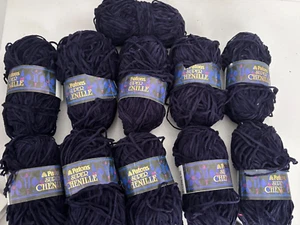 LOT of 10 skeins Patons Super Chenille Cotton Yarn Navy Blue Made in UK - Picture 1 of 5