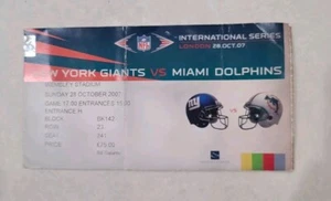 New York Giants 2007 First International Game Ticket Stub - Picture 1 of 1