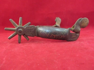 非同寻常的墨西哥单刺带镶嵌蛇图案,1800 年代中后期 — 第 1/4 张图片