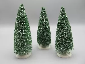 Lemax 2013 Snowy Juniper Trees Set Of 3 Christmas Village Bottle Brush Trees - Picture 1 of 7