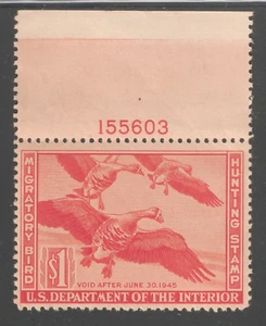 US Duck Stamp #RW11 Plate#155603  - Mint OG NH VF-XF - Picture 1 of 2
