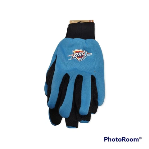 NBA Oklahoma City Thunder No Slip Gripper Utility Work Gardening Gloves NEW! Cover