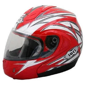 THH T-796 FLIP HELMET RED AND WHITE (EXTRA LARGE) DOT APPROVED - Picture 1 of 5
