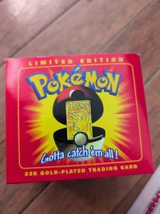 1999 Pikachu POKEMON 23K Gold Plated Card Burger King Limited Edition New In Box - Picture 1 of 5