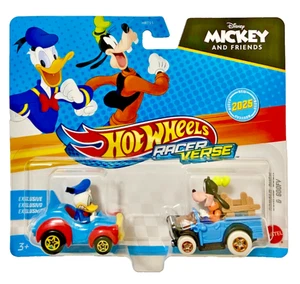 DONALD DUCK & GOOFY Disney Hot Wheels Racer Verse Character Cars - Picture 1 of 1