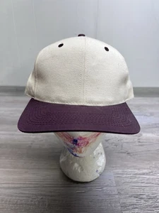 Vintage Blank Two Tone Snapback Purple Oatmeal White KP NWOT Hat Y2K OSFA Cap - Picture 1 of 9