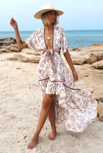 Spell & The Gypsy ~ Maisie Bambi Gown Dress in Strawberries / Cream XL AU 12 14 - Picture 1 of 24