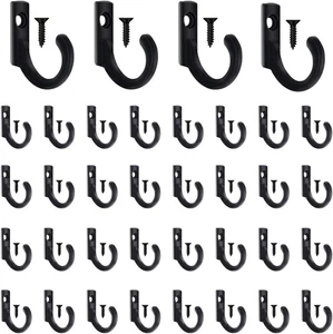 58 Stück Schlüsselhaken, schwarz kleine Haken zum Aufhängen Hut, Schmuck, Stahl Metall Hoo - Bild 1 von 12