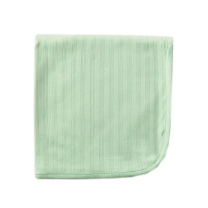 E3 !WOW! TOUCHED BY NATURE Green Organic Cotton Receiving Baby Crib Blanket - Picture 1 of 10