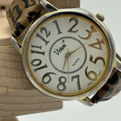 Reloj de moda para mujer Vivani esfera grande estampado de leopardo correa cuarzo japonés Foto 1 de 4