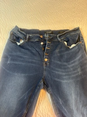 Pantalones de mezclilla Judy Blue para mujer talla 22W calce recto elástico azul botón mosca Foto 1 de 4
