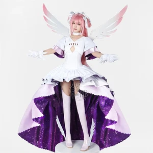 Anime Puella Magi Madoka Magica Kaname Madoka Disfraz Vestido Falda Ala - Imagen 1 de 9