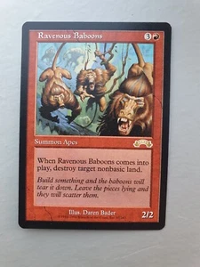 Ravenous Baboons, MTG Exodus (1998), Rare Red Creature NM - Picture 1 of 2