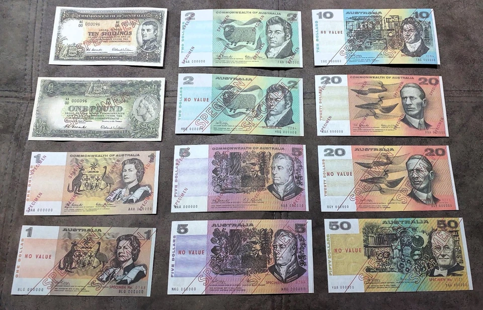 用 W/M 澳大利亚联邦 1953 - 1974 年在纸上翻印。 规格!!! — 第 1/4 张图片