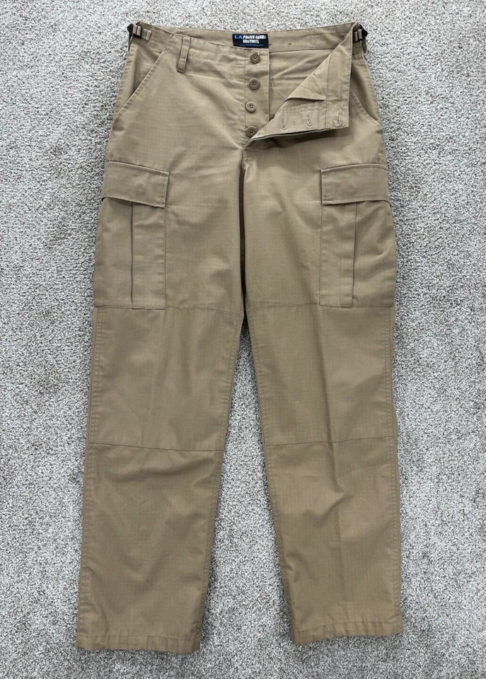 LA Police Gear Cargo Pants Mens 30x31 Khaki Battledress Uniform Rip-Stop Utility - Image 1 of 4