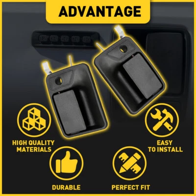 Manija de puerta delantera exterior L & R apta para Ford F-250 Super Duty 1999-2016 2x texto negro Foto 1 de 4