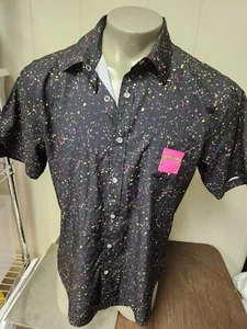 Pit Viper AOP Print Mens Button Up Collar Golf Shirt BRIGHT Sz L - Picture 1 of 6
