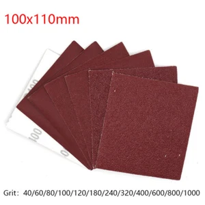 100x110mm Hook and Loop Sanding Sheet Pad 40-1000 Grit Red Dry Sandpaper Orbital - Picture 1 of 5