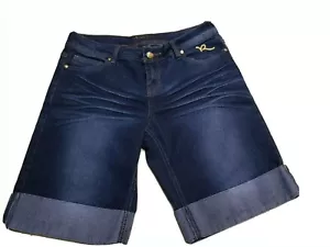 Rocawear Women's Jrs Denim Bermuda Shorts Size 13 Cuffed Legs #PSR - Picture 1 of 4