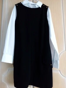 Ladies black sleeveless dress with long sleeve Top Size UK8-10 - Picture 1 of 10