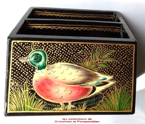 TRI COURRIER  EN BOIS  PEINT ARTISANALEMENT A LA MAIN DECOR LE CANARD *** - Picture 1 of 4