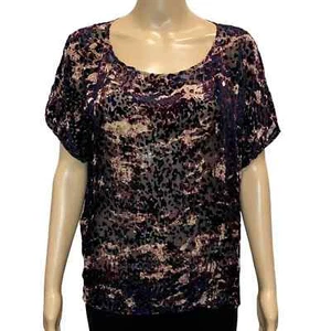 Club Monaco Velour Sheer Top Side Zip Animal Print - Bild 1 von 6