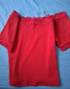 Guess Bluse, Rot, Gr. L - Bild 1 von 3