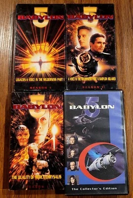 Babylon 5 Sci-Fi VHS lot of 4: Vol's 1.10,1.11,1.12 + Collectors Ed. Clamshell  - Image 1 of 4