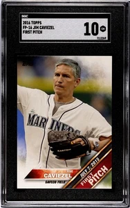 2016 Topps First Pitch FP-16 Jim Caviezel SGC 10 GEM MINT Passione di Cristo - Foto 1 di 2