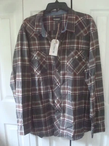 Camisa de franela grande para hombre gris occidental talla XXL vida al aire libre nueva con etiquetas - Imagen 1 de 2