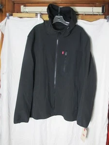 Levi Strauss Co. Herren 3XL Full Zip schwarz Fleece gefüttert Kapuze Jacke Taschen NEU - Bild 1 von 9